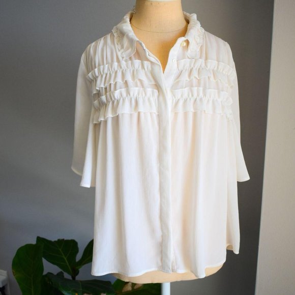 Cream Ruffle Top - Picture 5 of 5